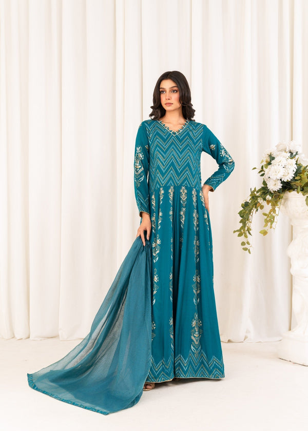 3 Piece Stitched Maxi Dress