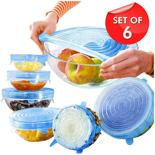 Reusable Silicone Food Covers - Set Of 6