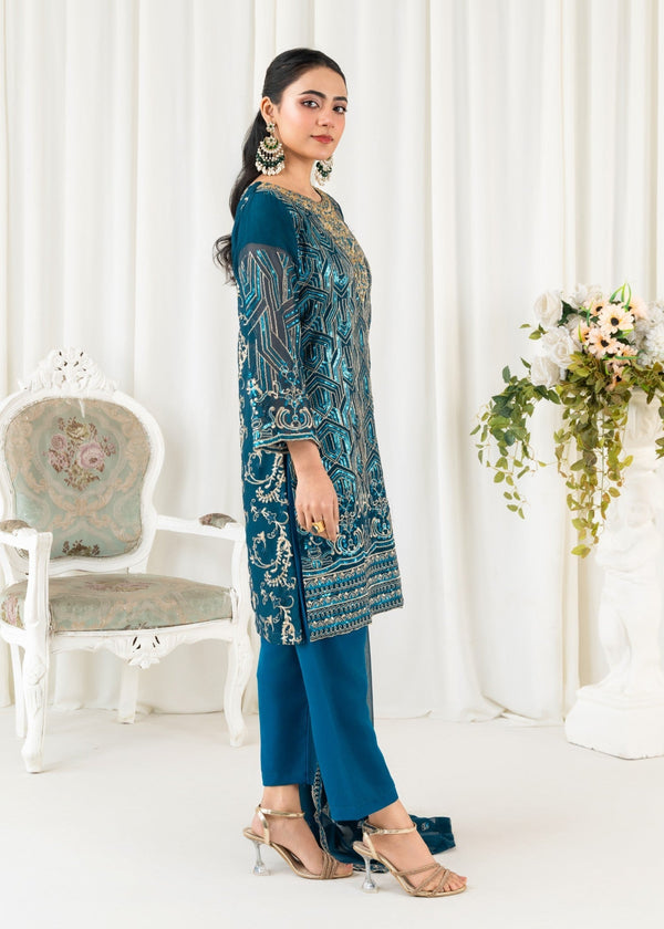 3 Piece Stitched Ladies Dress