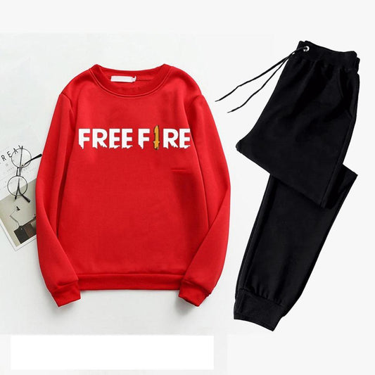 2 Piece Printed Polyester Track Suit ( Sweatshirts & Trousers )