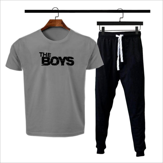 2 Piece Cotton Jersey Printed T Shirt And Trouser Set