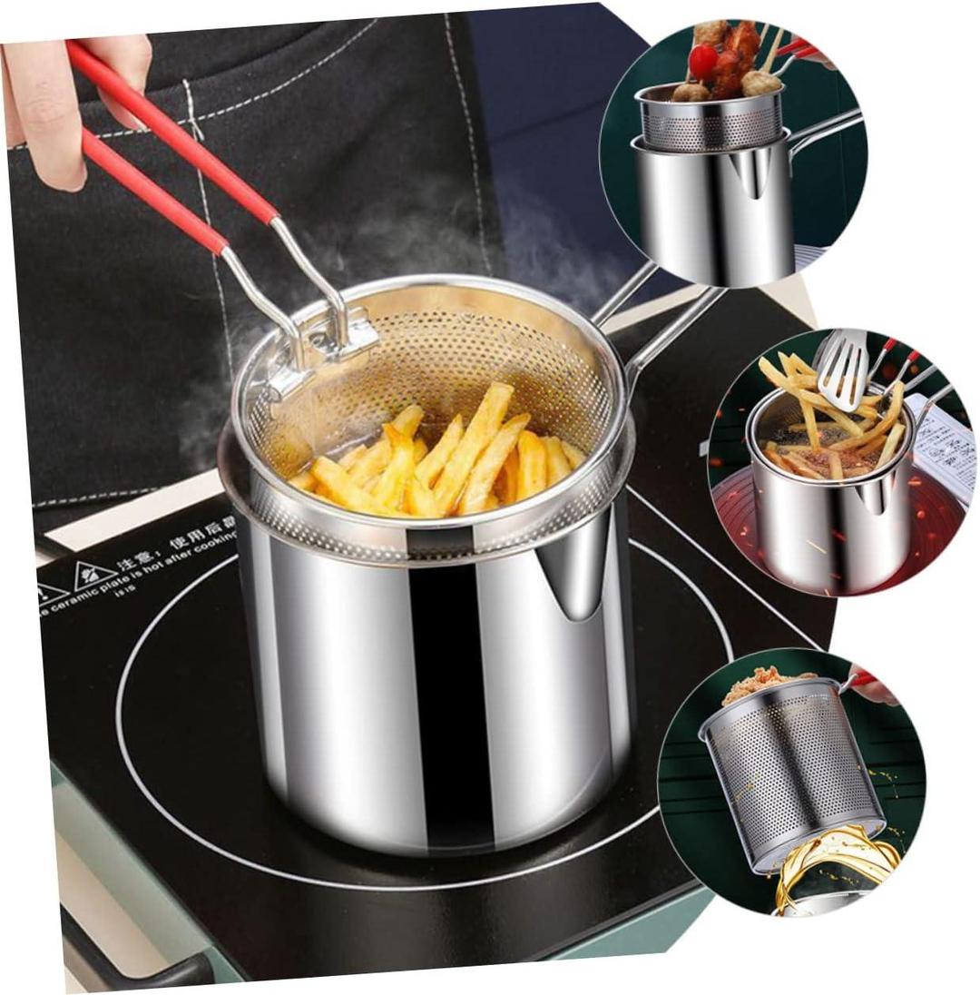 Stainless Steel Strainer Pot - 1 Pc Easy To Clean Fries Strainer