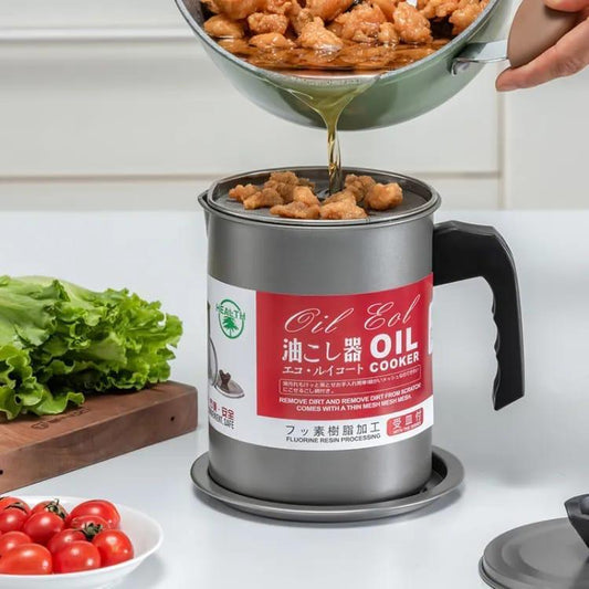 Stainless Steel Oil Strainer Pot Easy To Clean And Portable Design