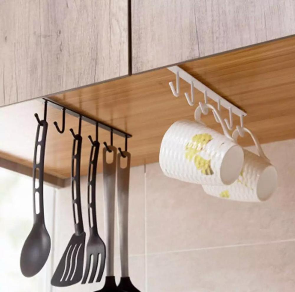 6 Hooks Wall Mounted Utensil Hanging