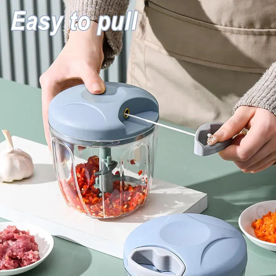 Set Of 2 Manual Food Chopper - Enhances Cooking And Food Preparation