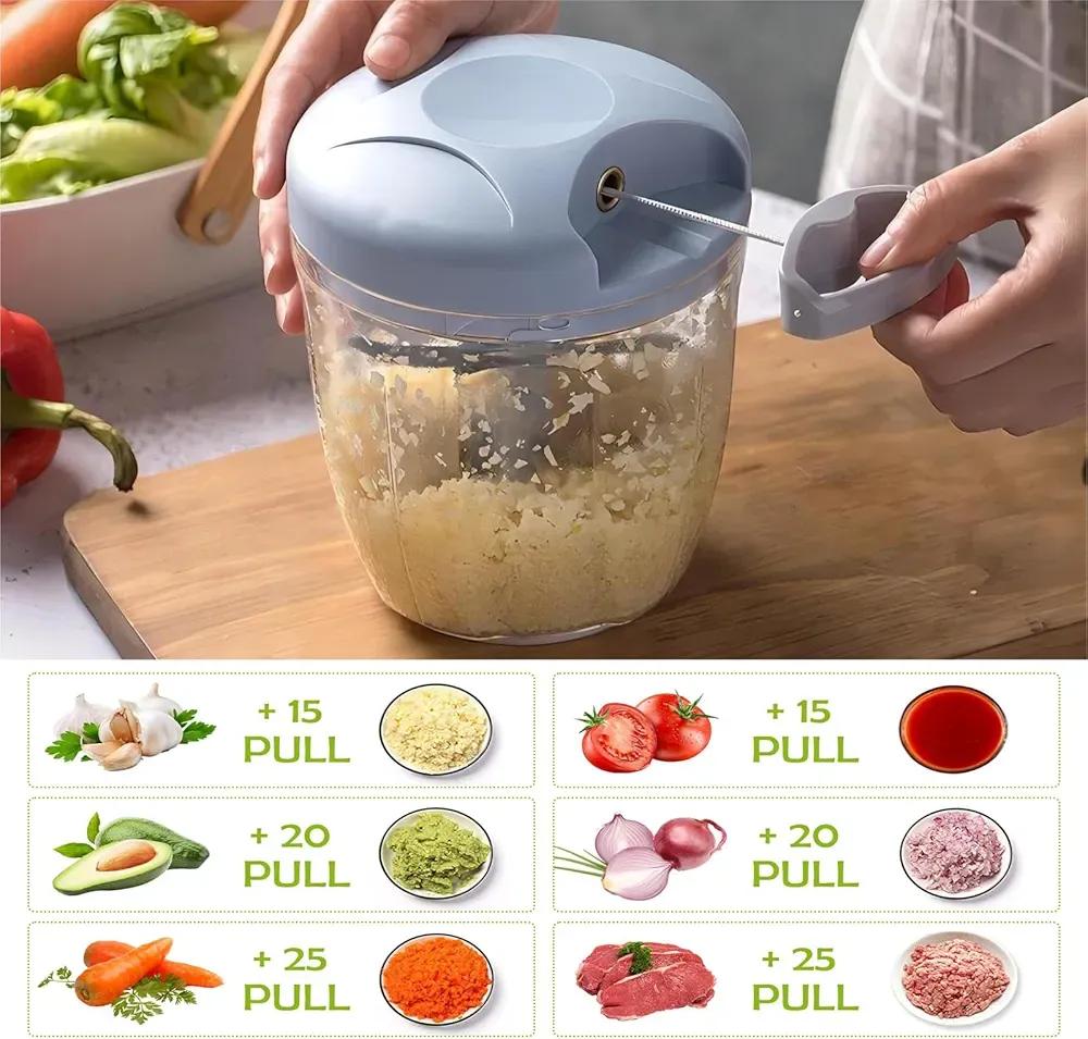 Set Of 2 Manual Food Chopper - Enhances Cooking And Food Preparation