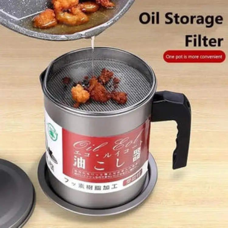 Stainless Steel Oil Strainer Pot Easy To Clean And Portable Design
