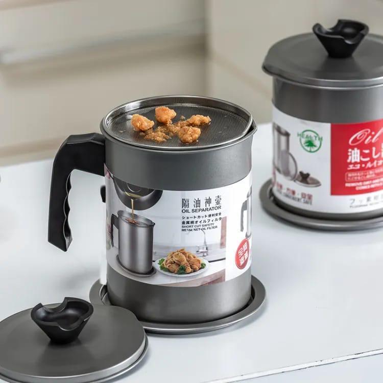 Stainless Steel Oil Strainer Pot Easy To Clean And Portable Design