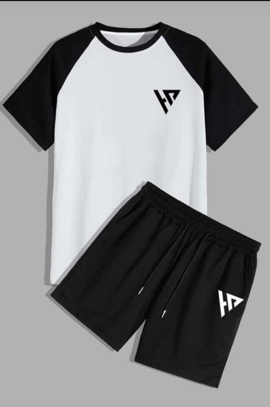 2 Piece Micro Printed Shirt And Shorts