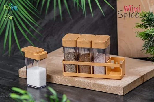 4 In 1 Piece Plastic Spices Jar Set - Durable And Easy To Clean