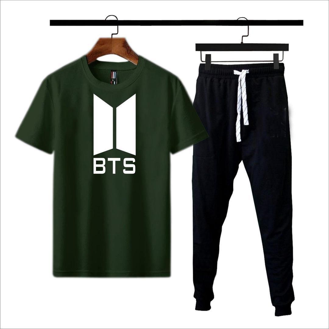 2 Piece Cotton Jersey Printed T Shirt And Trouser Set