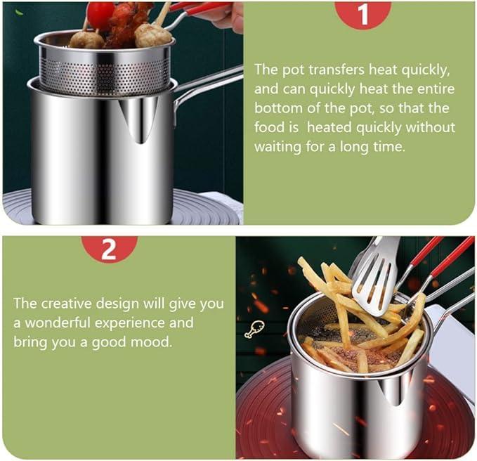 Stainless Steel Strainer Pot - 1 Pc Easy To Clean Fries Strainer
