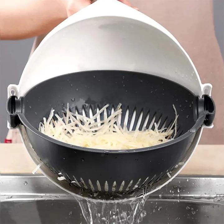 Multipurpose Vegetable Cutter & Drain Basket - 1 Pc Easy To Clean And Maintain