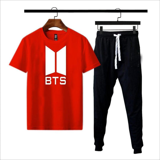 2 Piece Cotton Jersey Printed T Shirt And Trouser Set
