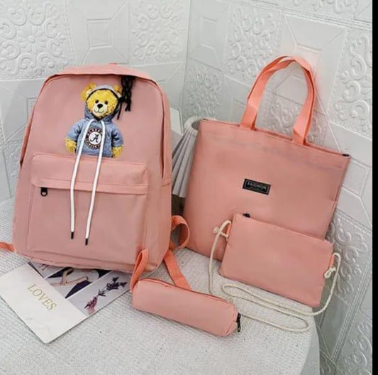 4 Pieces Canvas Backpack