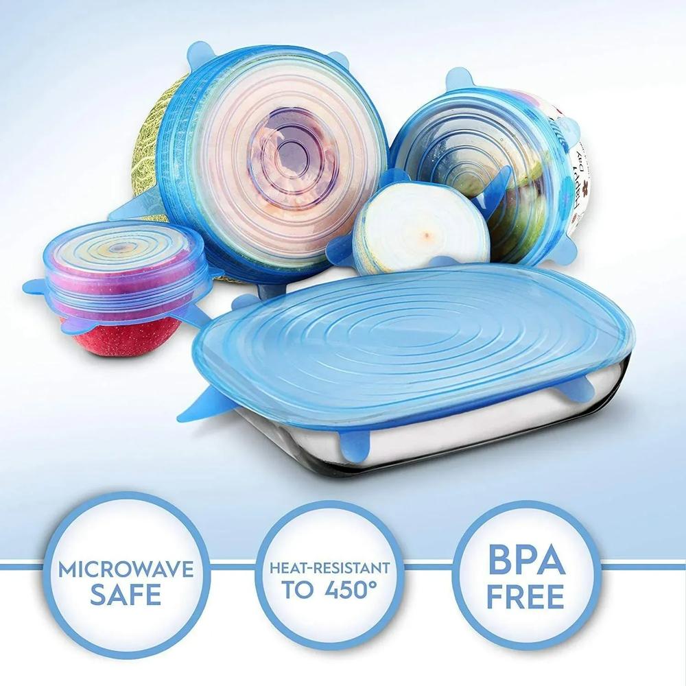 Reusable Silicone Food Covers - Set Of 6