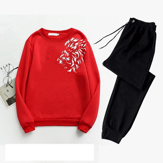 2 Piece Printed Polyester Sweatshirt & Trousers