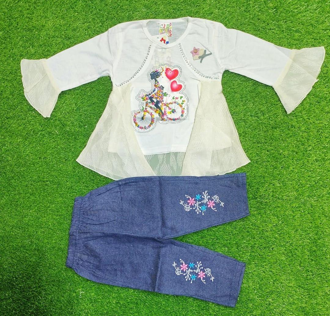 3 Piece Cotton Printed Shirt And Skirt With Trouser