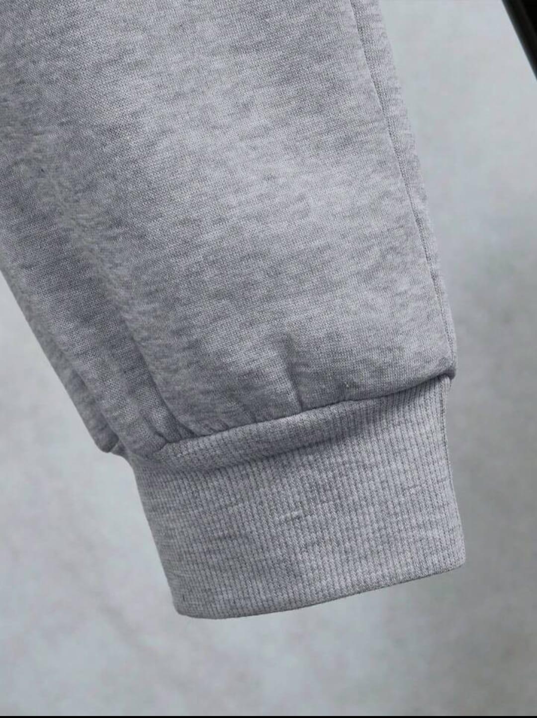 2 Piece Fleece Plain Zipper Track Suit