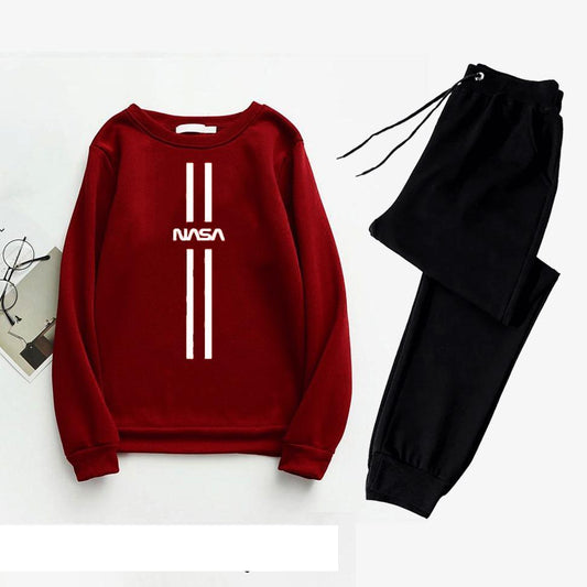 2 Piece Printed Polyester Track Suit - ( Sweatshirt And Trousers )