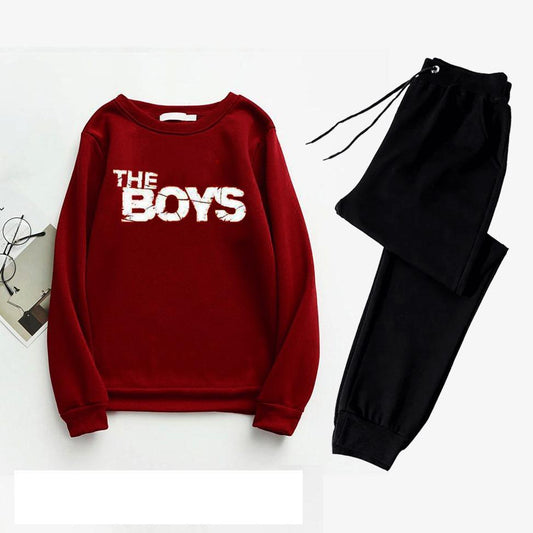 2 Piece Printed Polyester Track Suit ( Sweatshirts & Trousers)