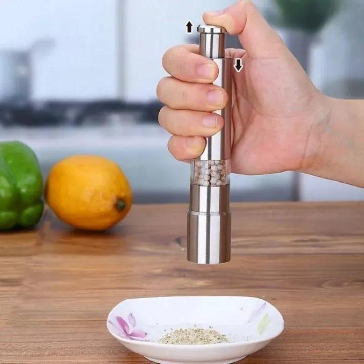 Stainless Steel Salt And Pepper Grinder Set - 2 Pcs For Effortless Flavoring
