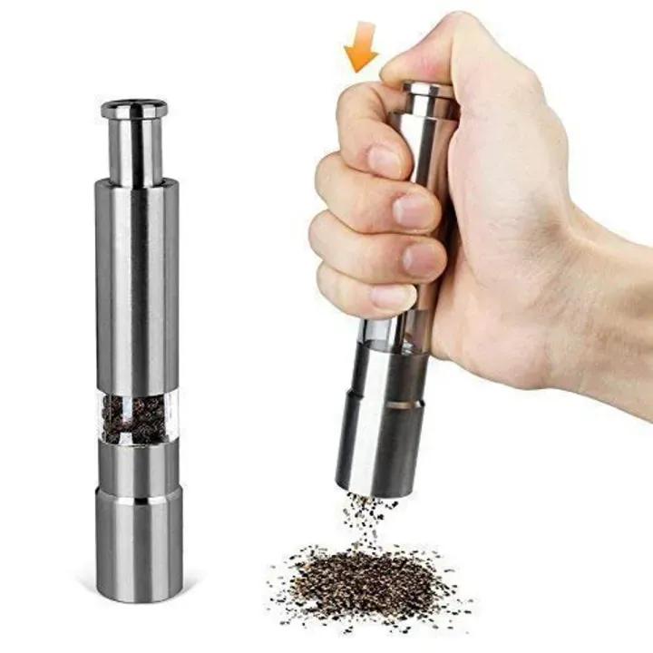 Stainless Steel Salt And Pepper Grinder Set - 2 Pcs For Effortless Flavoring