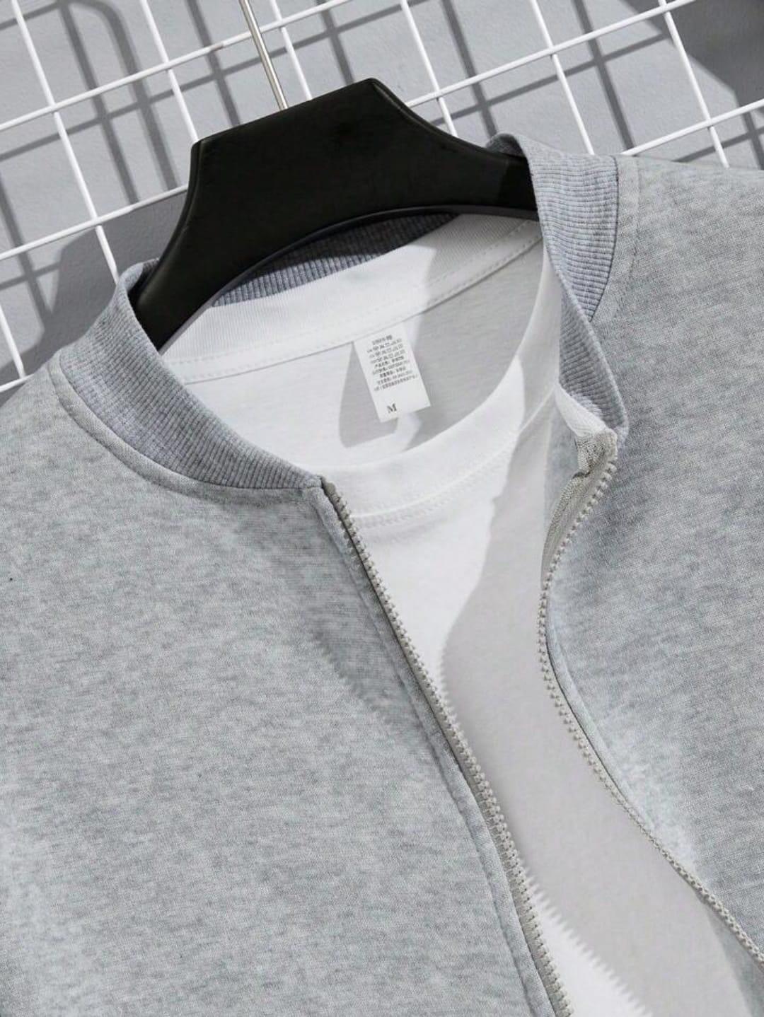 2 Piece Fleece Plain Zipper Track Suit