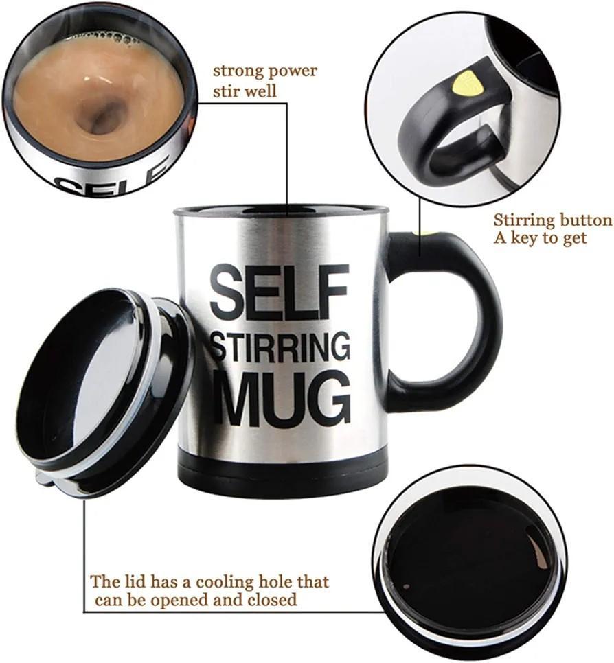 Self Stirring Mug - Insulated Travel Mug For Effortless Mixing