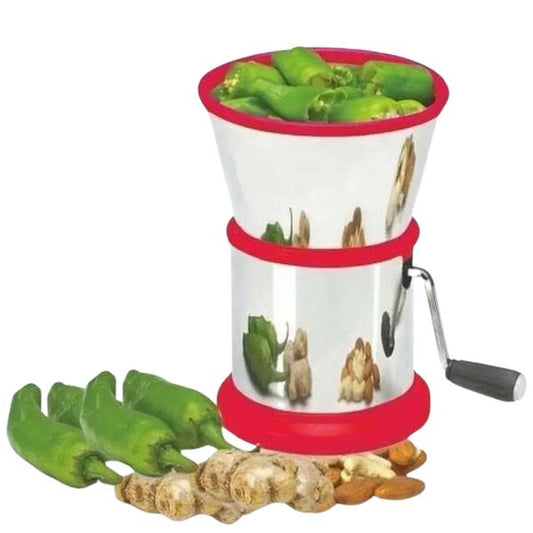 Red Stainless Steel Manual Food Chopper