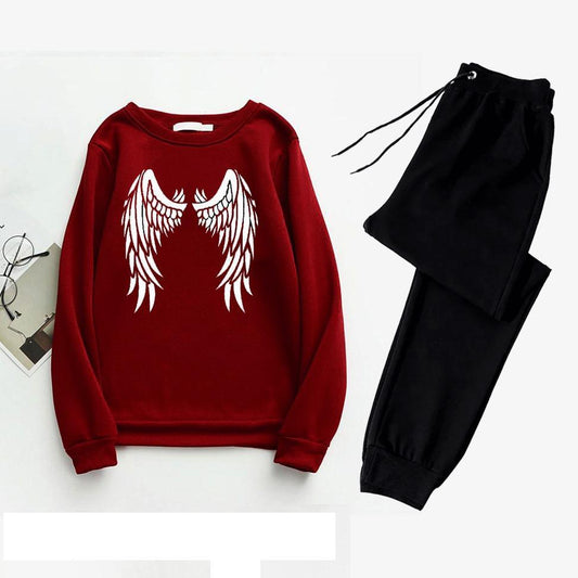 2 Piece Printed Polyester Track Suit ( Sweatshirts & Trousers )