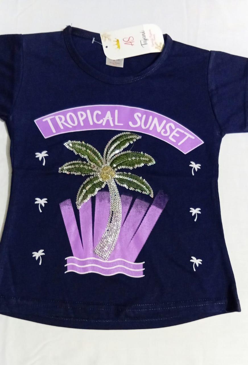 Printed Cotton Jersey T Shirt