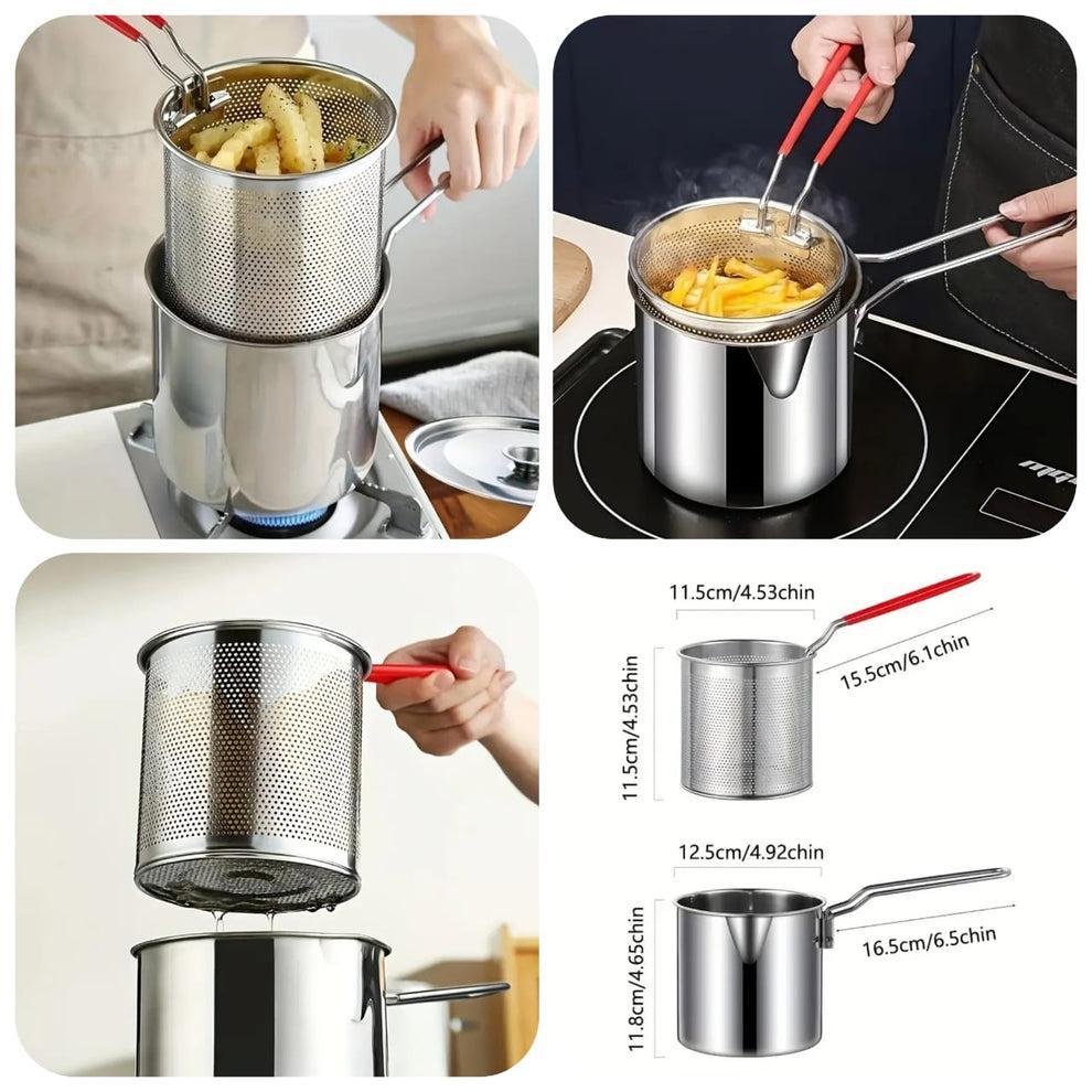 Stainless Steel Strainer Pot - 1 Pc Easy To Clean Fries Strainer