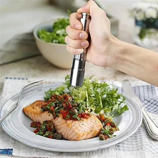 Stainless Steel Salt And Pepper Grinder Set - 2 Pcs For Effortless Flavoring