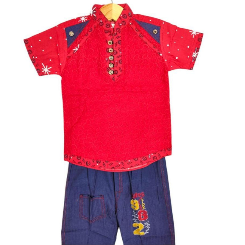Printed Shirt And Shorts Set
