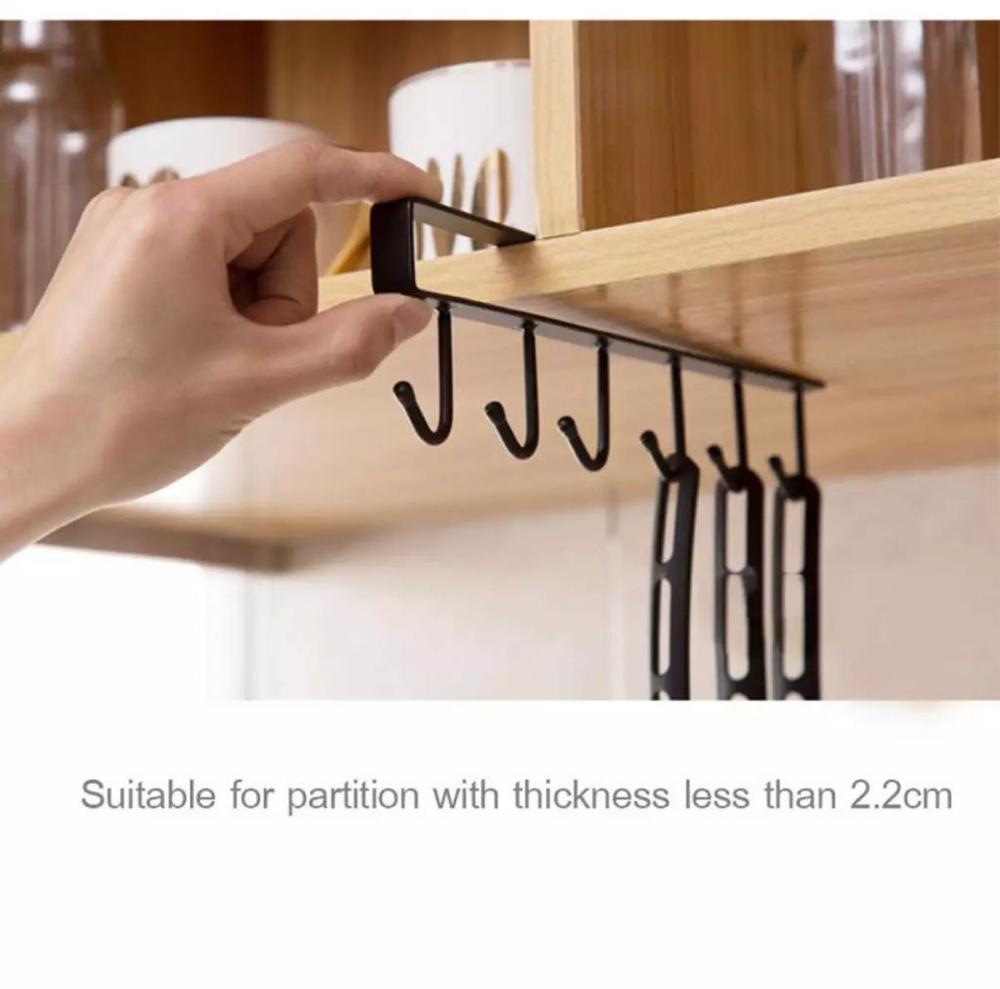 6 Hooks Wall Mounted Utensil Hanging