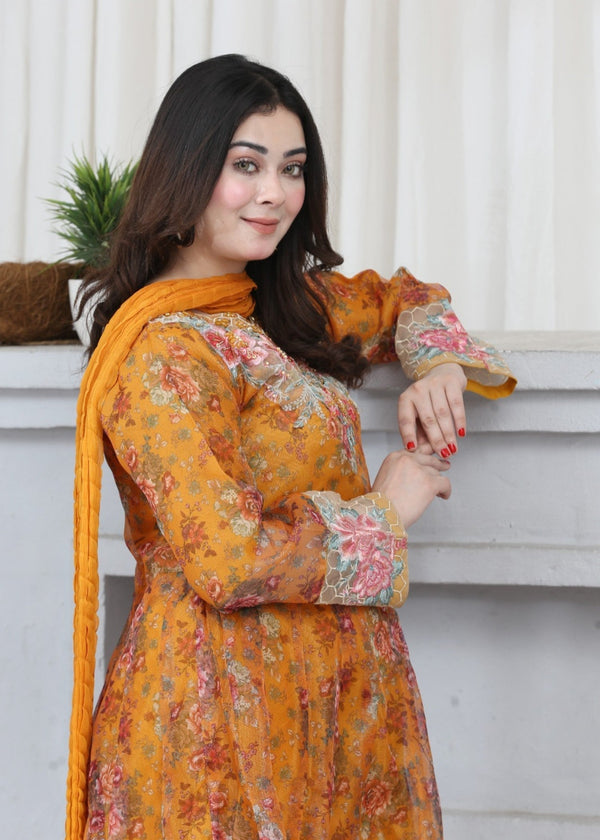 3 Piece Stitched Ladies Dress