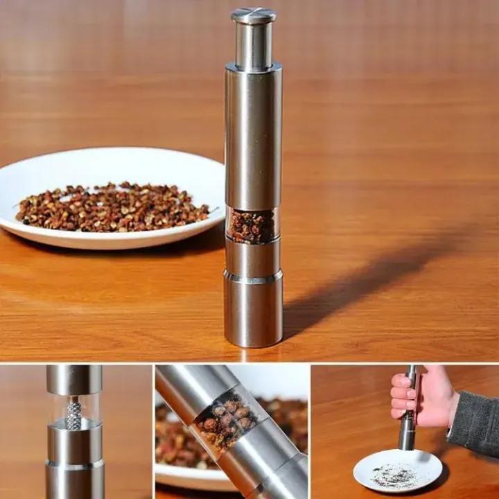 Stainless Steel Salt And Pepper Grinder Set - 2 Pcs For Effortless Flavoring