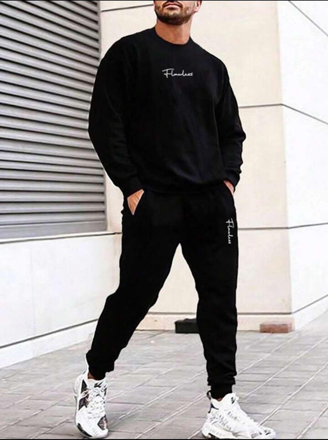 2 Piece Dri Fit Printed Sweatshirt Track Suit