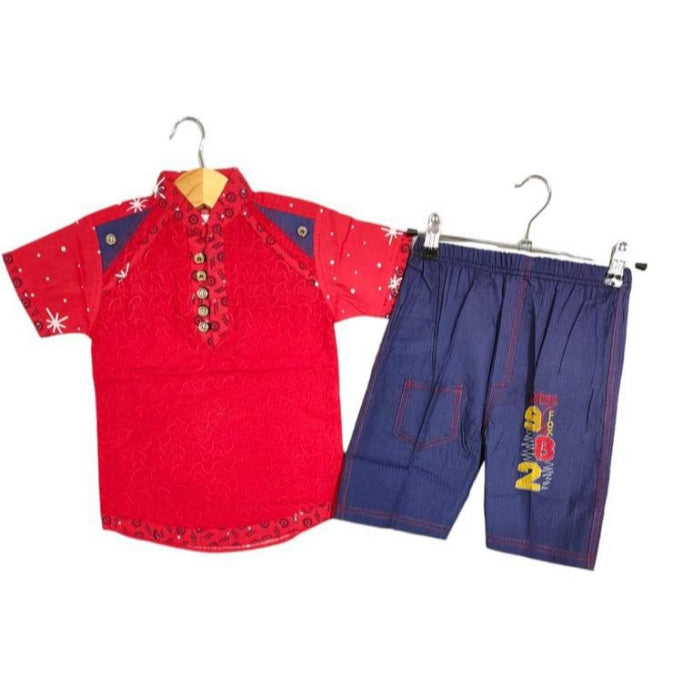 Printed Shirt And Shorts Set