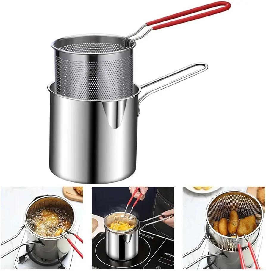 Stainless Steel Strainer Pot - 1 Pc Easy To Clean Fries Strainer