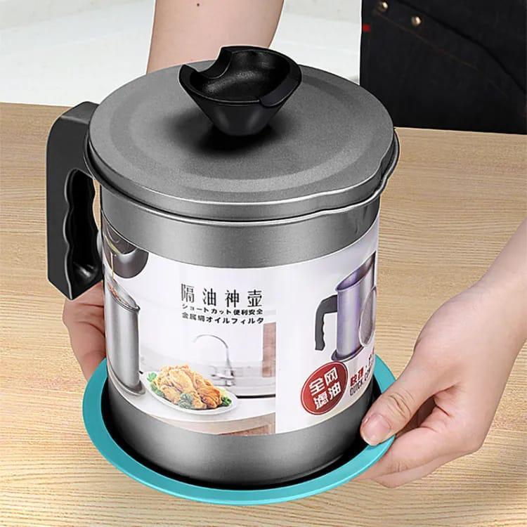 Stainless Steel Oil Strainer Pot Easy To Clean And Portable Design