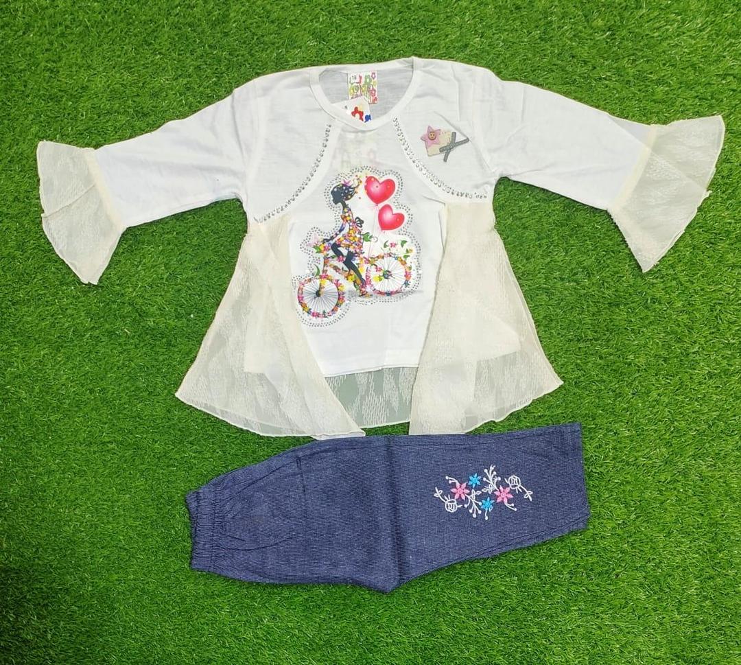 3 Piece Cotton Printed Shirt And Skirt With Trouser