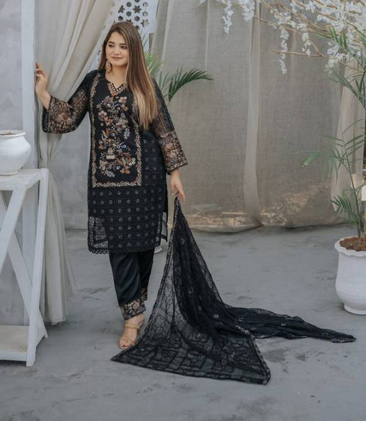 3 Piece Stitched Ladies Dress