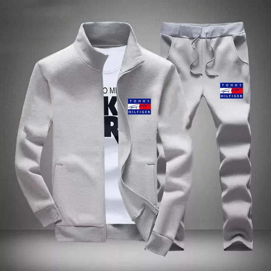 2 Piece Zipper Printed Track Suit