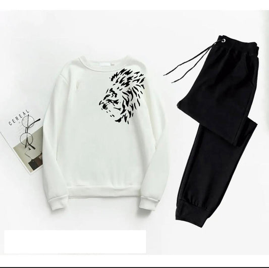 2 Piece Printed Polyester Sweat Shirt & Trousers