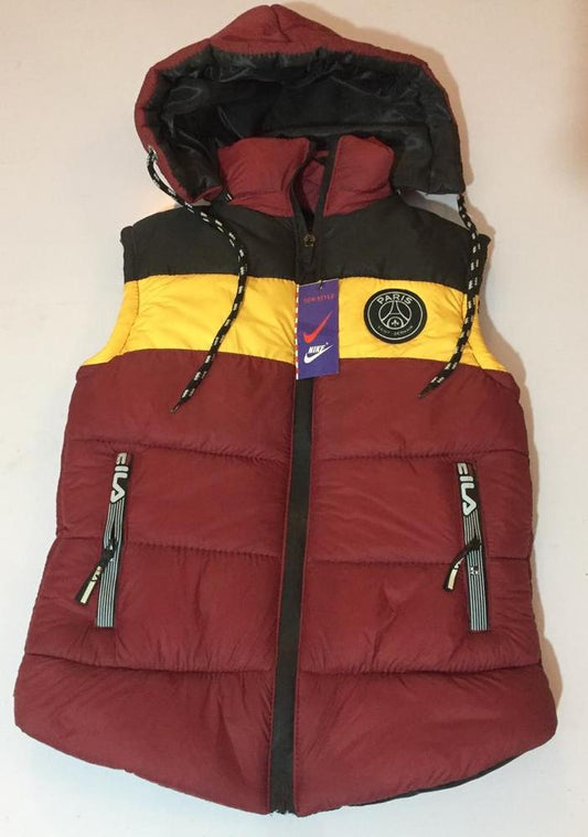Stitched Parachute Quilted Plain Sleeveless Jacket