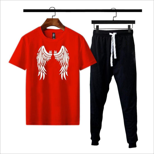 2 Piece Cotton Jersey Printed T Shirt And Trouser Set