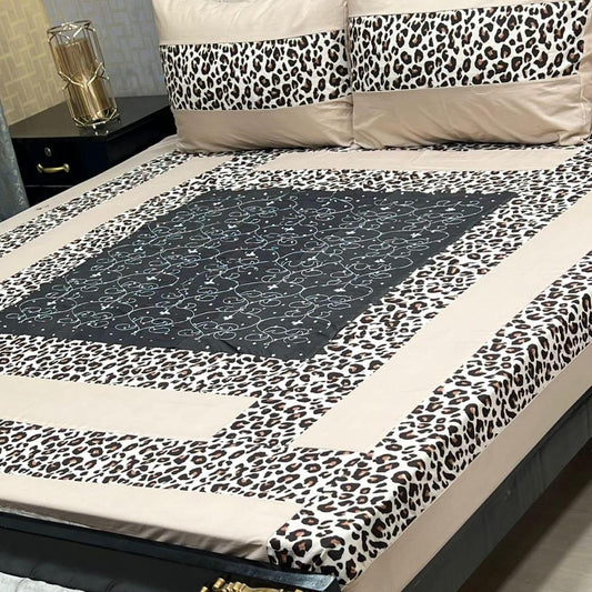 3 Piece Cotton Sotton Printed Double Bed Sheet