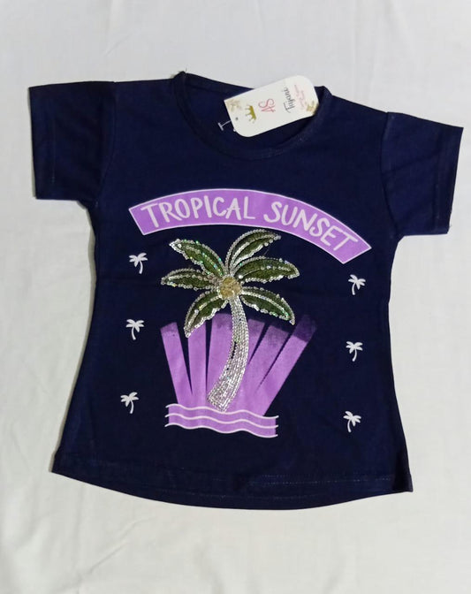 Printed Cotton Jersey T Shirt